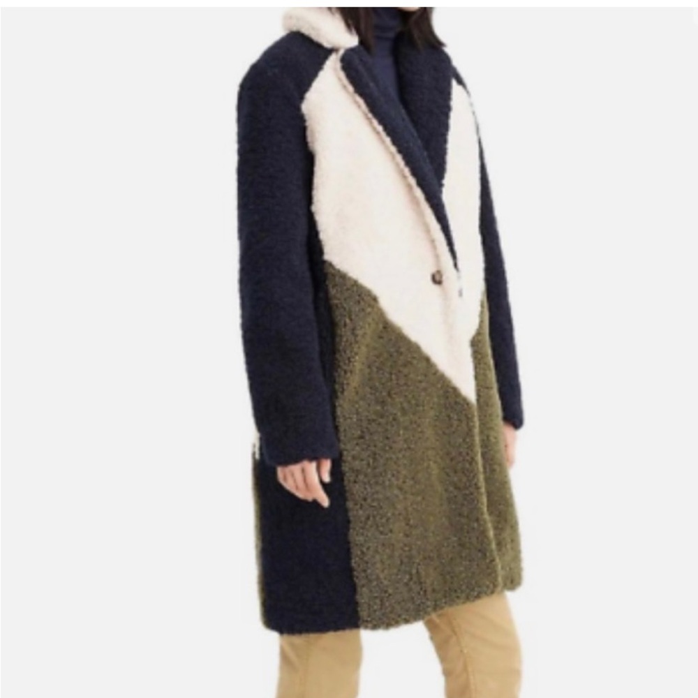J. Crew Multi Color Block Teddy Sherpa Jacket Sz.… - image 4
